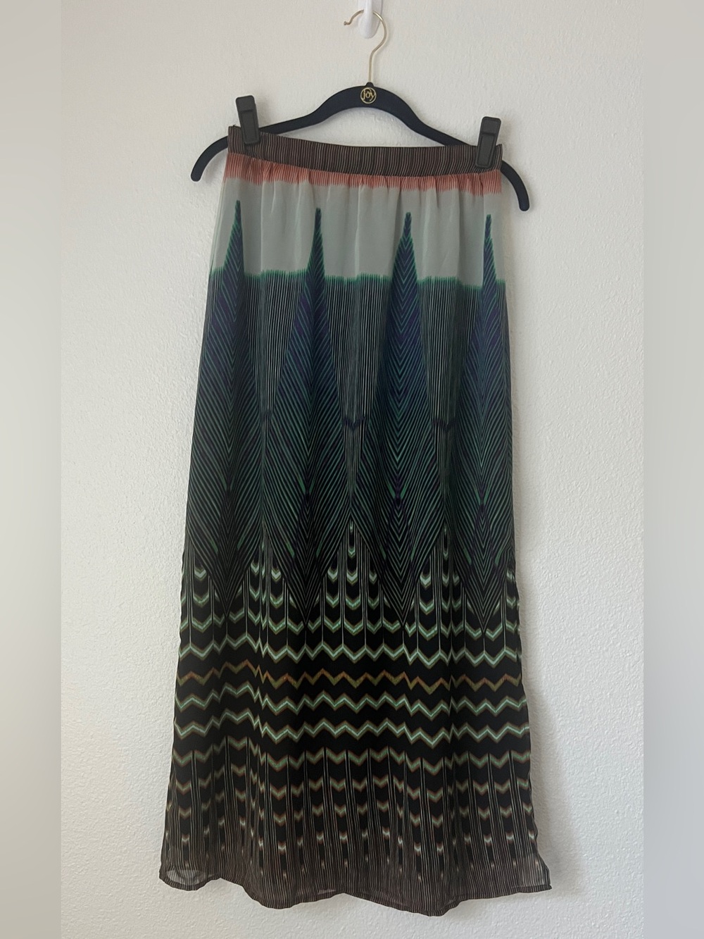 Anthropologie Maeve Pluma Geometric Maxi Skirt XS Multicolor Chevron Pleat